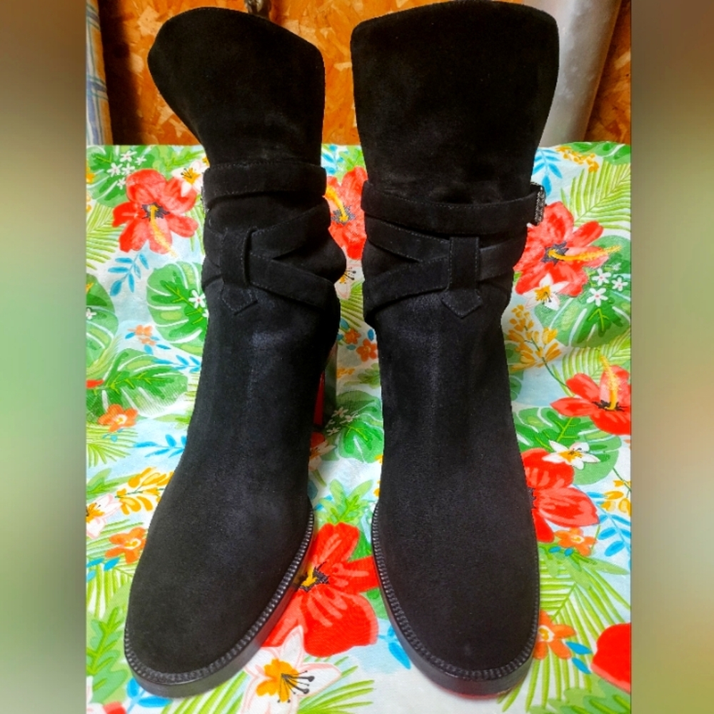 VGUC Christian Louboutin Boots $1100 Size 42 11 Suede Black